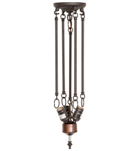 Meyda Blue 265943 - 22" Wide Mahogany Bronze 3 Light Semi-Flushmount Hardware