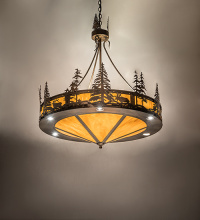 Meyda Blue 266997 - 40" Wide Wildlife at Dusk Inverted Pendant