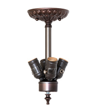 Meyda Blue 267002 - 5" Wide Mahogany Bronze 4 Light Inverted Flushmount Hardware