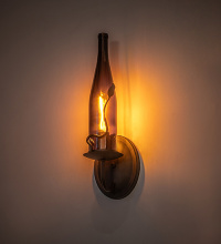 Meyda Blue 267063 - 5" Wide Tuscan Vineyard Amber Wine Bottle Wall Sconce