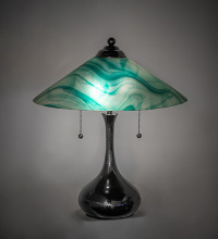 Meyda Blue 267261 - 21" High Metro Mente Swirl Glass Table Lamp