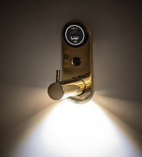 Meyda Blue 268126 - 1.75" Wide Barra de luzis Lighted USB Purse Hook