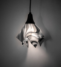 Meyda Blue 268336 - 8" Wide Handkerchief Noir Swirl Mini Pendant