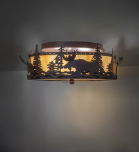 Meyda Blue 268614 - 18" Wide Moose at Dusk Flushmount