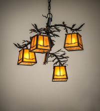 Meyda Blue 270103 - 28" Wide Pine Branch Valley View 4 Light Chandelier