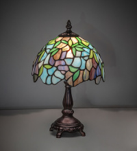 Meyda Blue 270577 - 14" High Tiffany Wisteria Mini Lamp