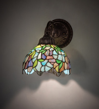 Meyda Blue 270695 - 8" Wide Tiffany Wisteria Wall Sconce