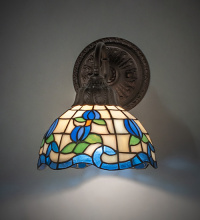 Meyda Blue 270878 - 7" Wide Roseborder Wall Sconce