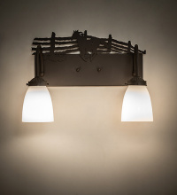 Meyda Blue 271604 - 16" Wide Running Horses 2 Light Vanity Light