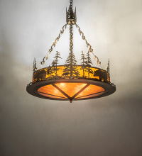 Meyda Blue 272093 - 34" Wide Bear at Lake Inverted Pendant