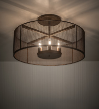 Meyda Blue 272795 - 33" Wide Cilindro Rame Flushmount