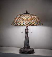 Meyda Blue 273849 - 25" High Tiffany Fishscale Table Lamp