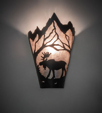 Meyda Blue 274655 - 8" Wide Moose at Dawn Left Wall Sconce