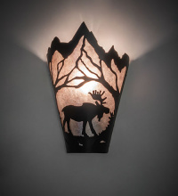 Meyda Blue 276375 - 8" Wide Moose at Dawn Right Wall Sconce