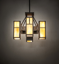 Meyda Blue 276559 - 18" Square Hyde Park 4 Light Pendant