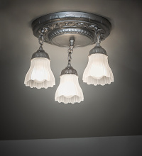 Meyda Blue 277482 - 16" Wide Victorian Ruffle 3 Light Semi-Flushmount