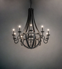 Meyda Blue 277745 - 48" Wide Barrel Stave Metallo 10 Light Chandelier