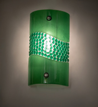 Meyda Blue 278341 - 6" Wide Metro Fusion Green Pietre Wall Sconce
