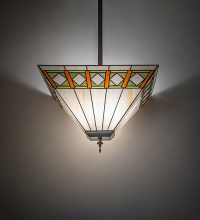 Meyda Blue 279669 - 17" Square Diamond Band Mission Inverted Pendant