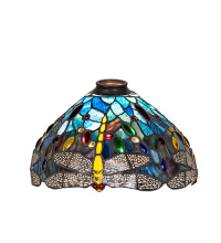 Meyda Blue 280195 - 12" Wide Tiffany Hanging Head Dragonfly Shade