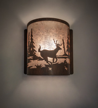 Meyda Blue 281097 - 8" Wide Deer at Lake Right Wall Sconce