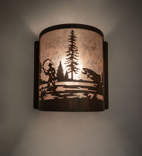 Meyda Blue 281098 - 8" Wide Fly Fishing Left Wall Sconce
