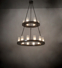 Meyda Blue 281441 - 36" Wide Loxley 18 Light Two Tier Chandelier