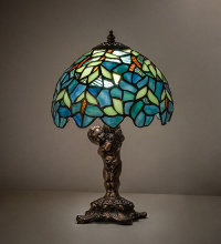 Meyda Blue 282760 - 12" High Nightfall Wisteria Cherub Accent Lamp