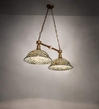 Meyda Blue 282888 - 37" Wide Tiffany Fishscale 2 Light Island Pendant