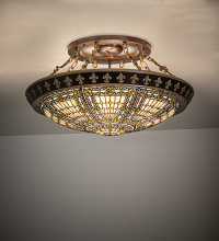 Meyda Blue 283082 - 28" Wide Fleur-de-lis Semi-Flushmount