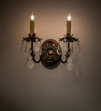 Meyda Blue 284123 - 12" Wide Chantilly 2 Light Wall Sconce