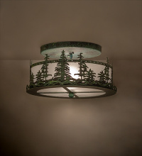 Meyda Blue 284141 - 16" Wide Tall Pines Semi-Flush Mount