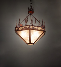 Meyda Blue 284682 - 30" Wide Wildlife at Pine Lake Inverted Pendant