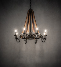 Meyda Blue 285606 - 27" Wide Barrel Stave Madera 8 Light Chandelier