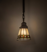 Meyda Blue 285867 - 5" Square Diamond Band Mission Mini Pendant