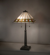 Meyda Blue 286312 - 28" High Diamond Band Mission Table Lamp
