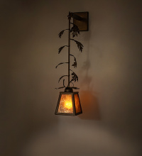 Meyda Blue 286575 - 7" Wide Oak Leaf Mission Prime Wall Sconce