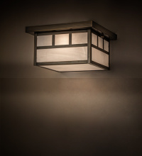 Meyda Blue 287188 - 12" Square Hyde Park Double Bar Mission Flush Mount