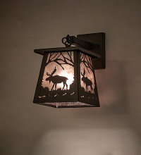 Meyda Blue 288779 - 7" Wide Moose at Dawn Left Wall Sconce