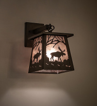 Meyda Blue 291436 - 7" Wide Moose at Dawn Right Wall Sconce