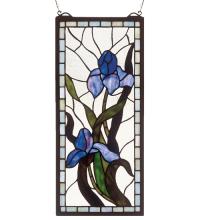 Meyda Blue 36073 - 9"W X 20"H Iris Stained Glass Window