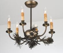 Meyda Blue 38330 - 18"W Woodland Pine 6 LT Chandelier