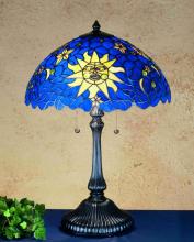 Meyda Blue 47980 - 16" SUN; MOON & STARS IN THE SKY SHADE-23" RIBBED BASE 2LT PC.604