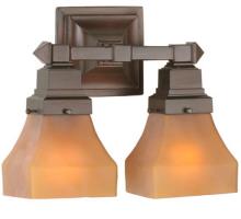 Meyda Blue 50361 - 13"W Bungalow Frosted Amber 2 LT Wall Sconce