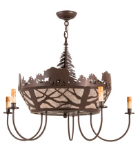 Meyda Blue 65133 - 25" Wide Black Bear 5 Light Chandelier