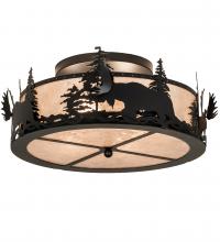 Meyda Blue 66207 - 24" Wide Moose at Dusk Flushmount