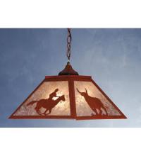 Meyda Blue 81673 - 16"Sq Cowboy & Steer Pendant