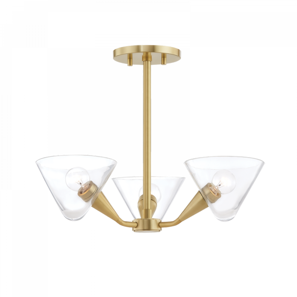 3 Light Semi Flush