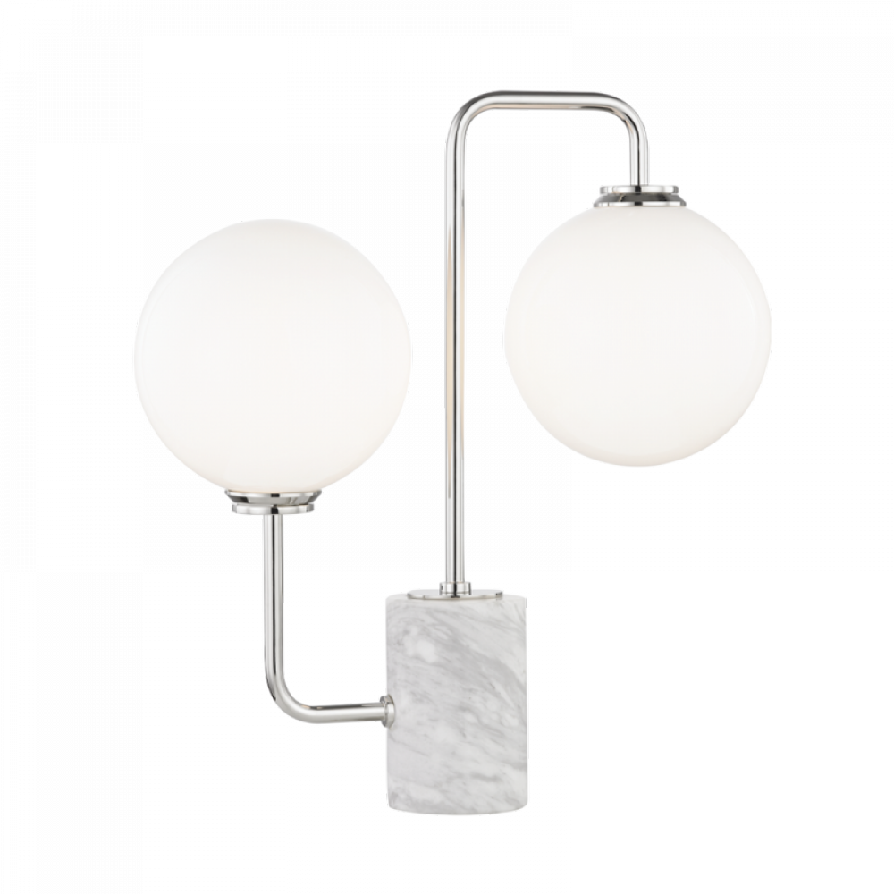 2 LIGHT TABLE LAMP WITH A MARBLE BASE