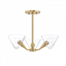 Mitzi H327603-AGB - 3 Light Semi Flush